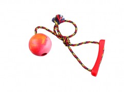 Ball with rope - 6cm diameter - scented rubber pet toy - dog - Essenti Enterprises, LLC - importer, exporter, supplier, distributor of pet products