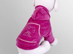 Velour sweatshirt with crystals - Snoopy - Pink - dog clothing, dog apparel, dog clothes - Essenti Enterprises, LLC - importer, exporter, supplier, distributor of pet products