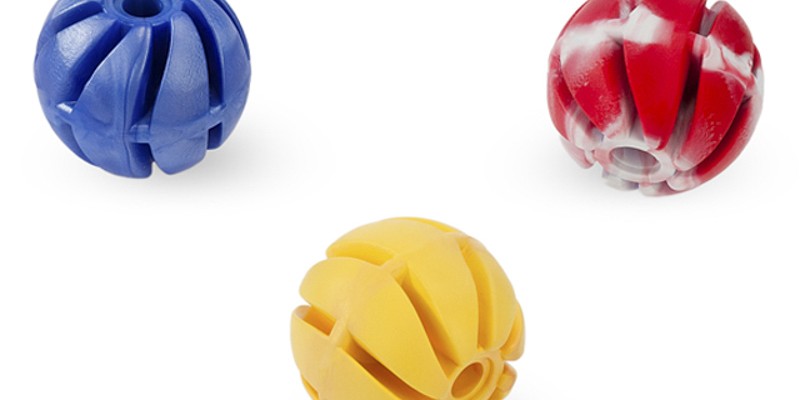 Spiral ball 1 - 4cm - scented solid rubber pet toy - dog - Essenti Enterprises, LLC - importer, exporter, supplier, distributor of pet products